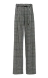 Proenza Schouler Plaid Wide-leg Wool-blend Pants In Grey