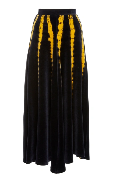 Proenza Schouler Tie-dye Cotton And Modal-blend Midi Skirt In Yellow
