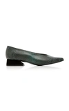 Yuul Yie Selma Snake-effect Leather Pumps In Green
