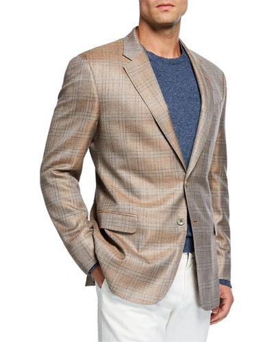 Giorgio Armani Men's Melange Plaid Sport Coat In Light Brown