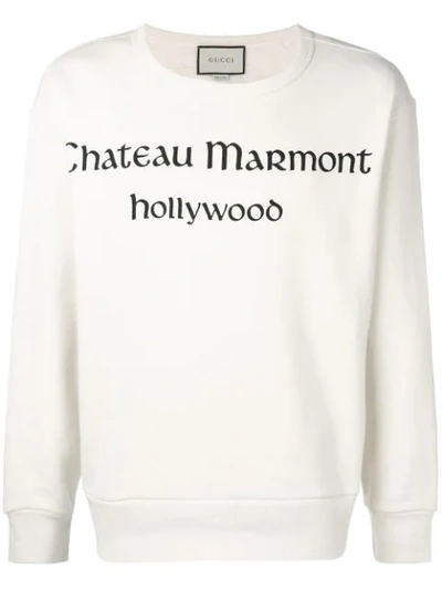 Gucci Chateau Marmont Printed Cotton jersey Sweatshirt In Neutrals ModeSens