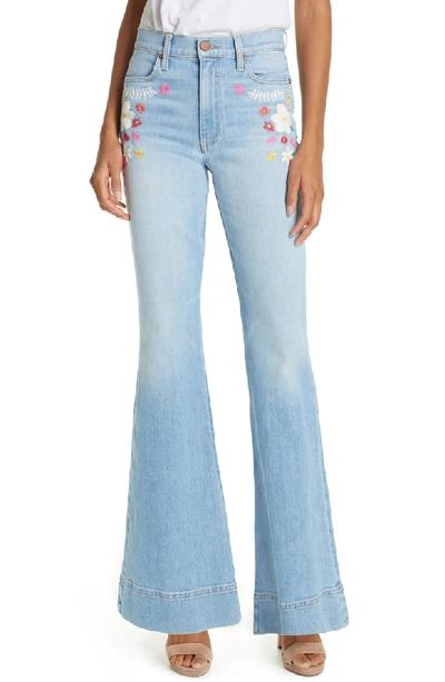 Alice And Olivia Beautiful High Waist Bell Bottom Jeans In Tease Me