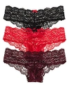 Skarlett Blue Goddess Chikinis, Set Of 3 In Cherry/plum/black