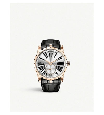 Roger Dubuis Rddbex0538 Excalibur 18ct Rose Gold Plated Stainless Steel And Leather Watch