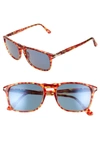 Persol 54mm Square Sunglasses - Red Havana/ Blue Solid