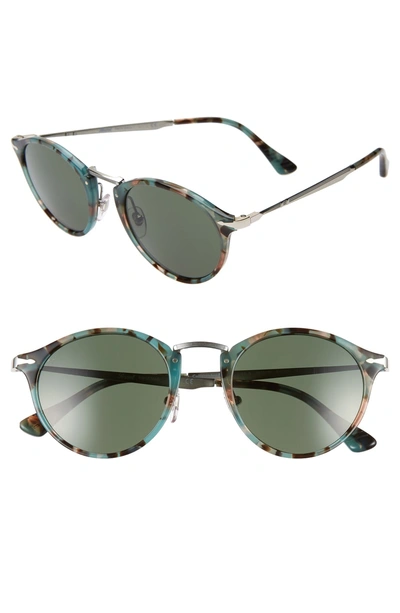 Persol 51mm Round Sunglasses - Blue Havana Solid