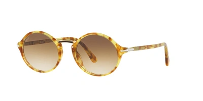 Persol 53mm Round Sunglasses - Yellow Tort/brown Gradient
