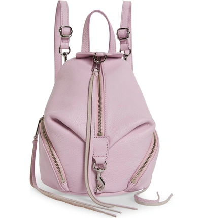 Rebecca Minkoff Mini Julian Pebbled Leather Convertible Backpack - Purple In Light Orchid