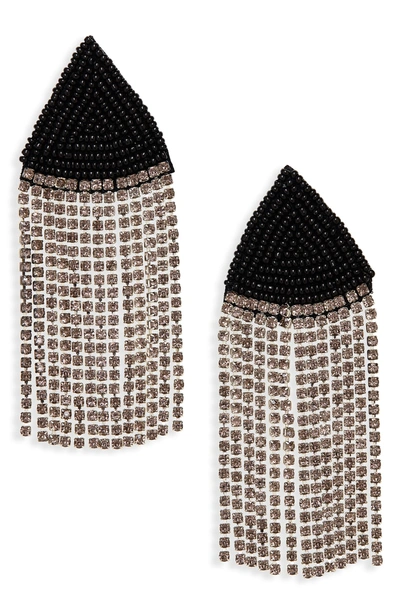 Area Stars Laurent Crystal Fringe Earrings (nordstrom Exclusive) In Black/ Silver