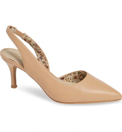 Seychelles Ornament Slingback Pump In Nude Leather