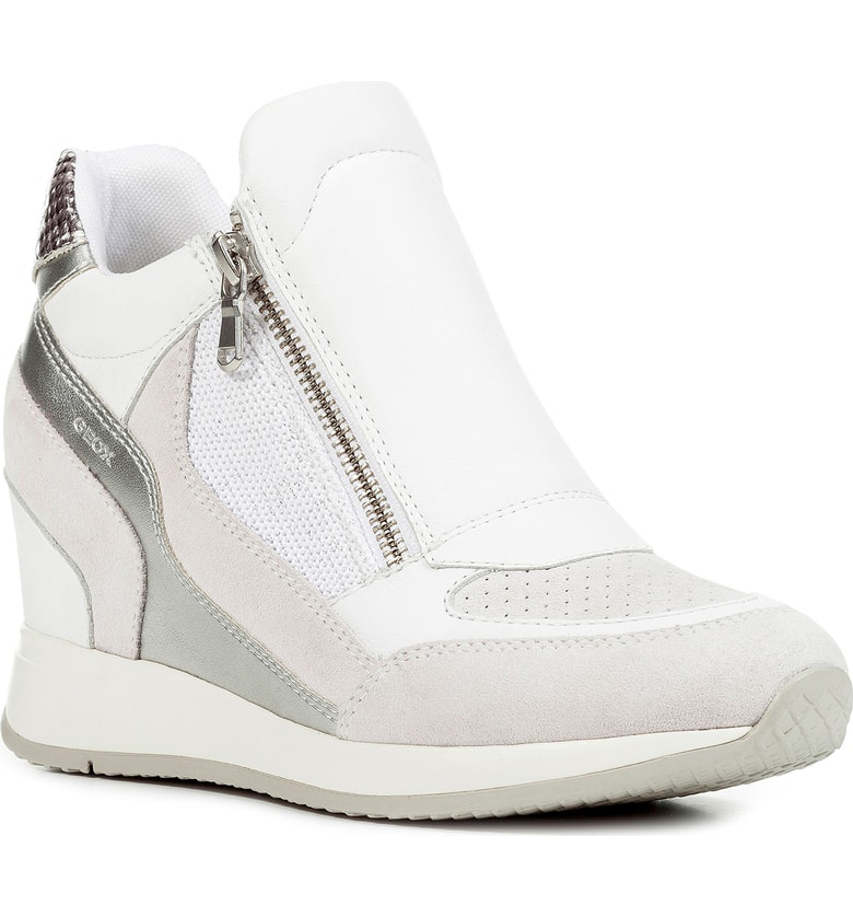 white trainers with wedge