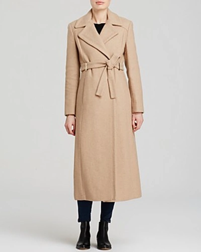 type Inconsistent tarwe Calvin Klein Belted Maxi Coat In Wheat | ModeSens