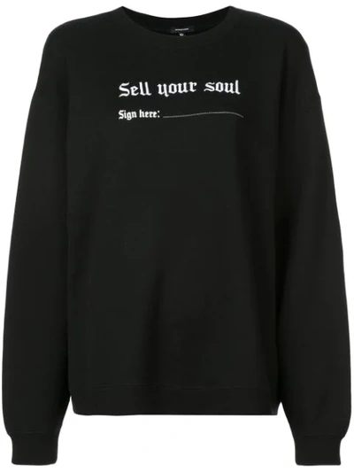 R13 Oversized Slogan Print Sweatshirt In Black