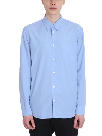 Maison Margiela Light Blue Cotton Shirt In Cyan