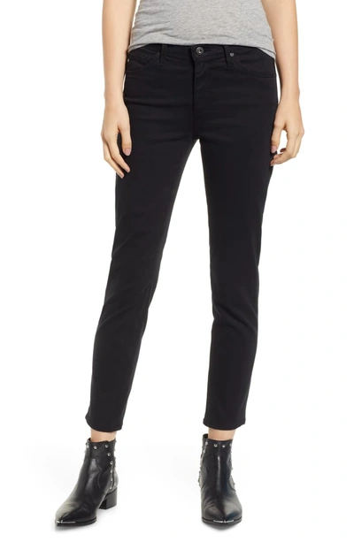 Ag The Prima Mid Rise Crop Cigarette Jeans In Super Black