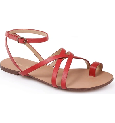 Splendid Sully Strappy Toe Loop Sandal In Red Leather