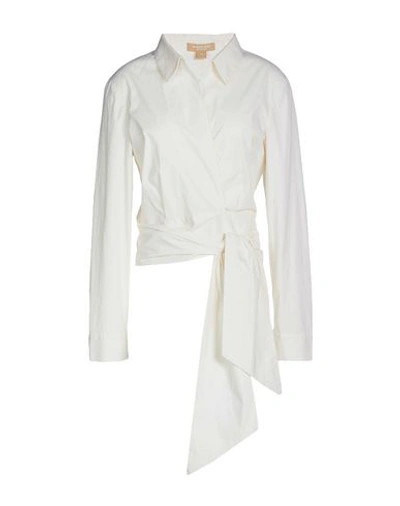 Michael Kors Solid Color Shirts & Blouses In Ivory