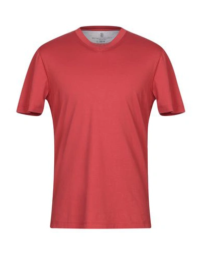 Brunello Cucinelli T-shirts In Rust