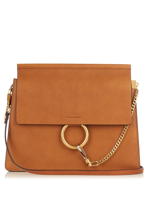 ChloÉ Faye Medium Leather Shoulder Bag In Tan-brown | ModeSens