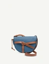 Loewe Gate Small Leather Shoulder Bag In Varsity Blue/pecan