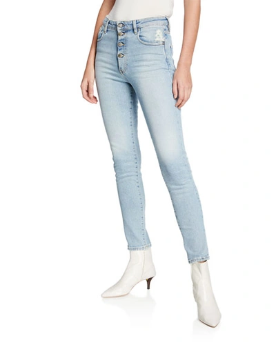 Iro Gaety Ankle Skinny Button Fly Jeans In Blue