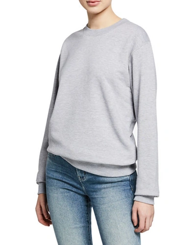 Notify Crewneck Long-sleeve Cotton Sweatshirt In Gray