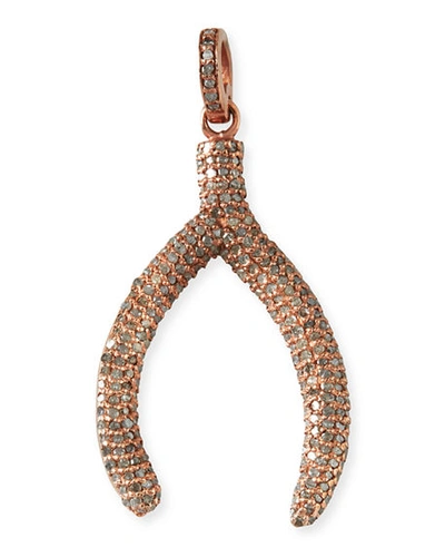 Margo Morrison Diamond Wishbone Pendant In Rose Gold