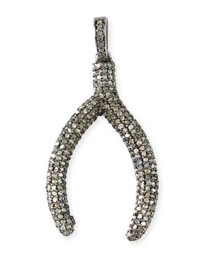 Margo Morrison Diamond Wishbone Pendant In Silver