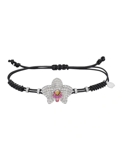 Pippo Perez 18k Diamond & Sapphire Orchid Pull-cord Bracelet