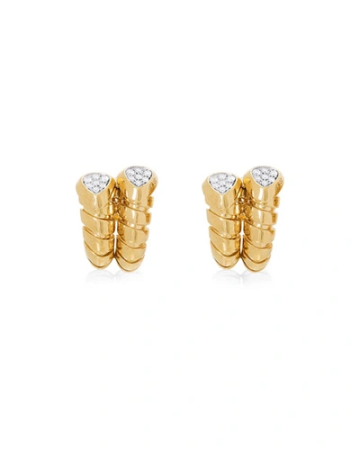 Marina B Trisola 18k Gold Diamond Huggie Earrings