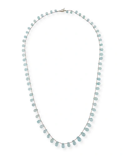 Margo Morrison Long Teardrop Stone Necklace, 36"l In Light Blue