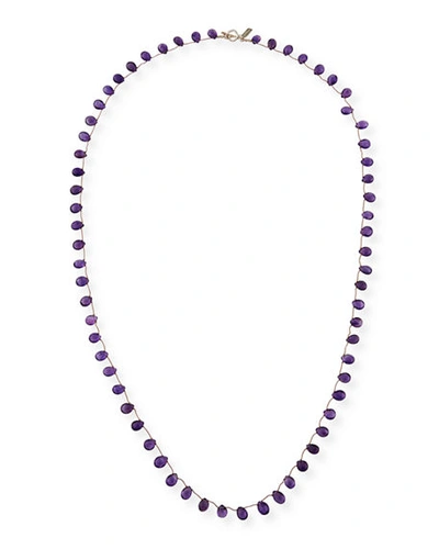 Margo Morrison Long Teardrop Stone Necklace, 36"l In Amethyst