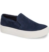 Steve Madden Gills Platform Slip-on Sneaker In Navy Suede