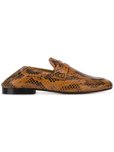 Isabel Marant Fezzy Snakeskin-print Loafers In Brown