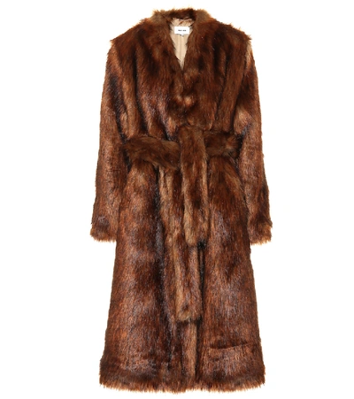 Nanushka Oversized Faux Fur Coat In Brown