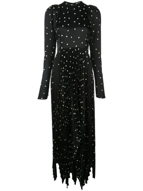 black and cream polka dot dress