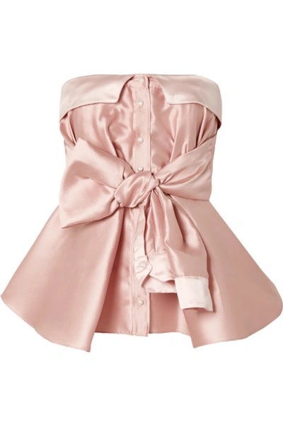 Alexis Mabille Bow-detailed Satin Top In Blush