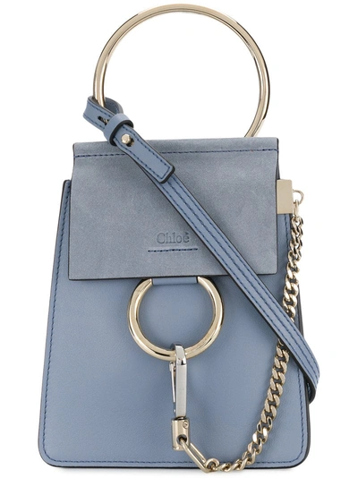 Chloé Faye Small Bracelet Bag In Blue