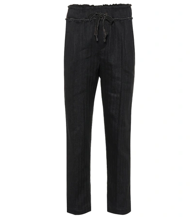 Brunello Cucinelli Cotton And Linen Pants In Black