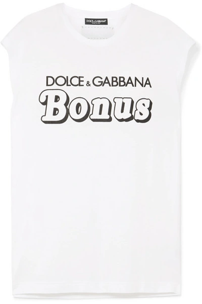 Dolce & Gabbana Printed Cotton-jersey T-shirt In White