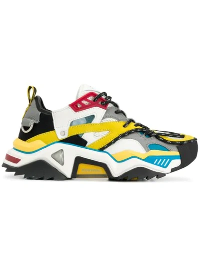 Calvin Klein 205w39nyc Rubber And Ripstop-trimmed Leather, Suede, Neoprene And Mesh Sneakers In Yellow