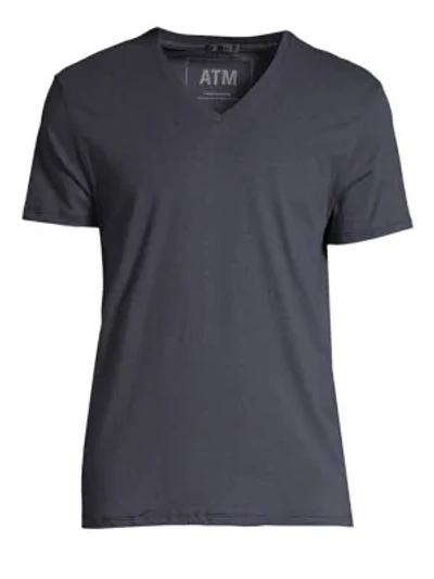 Atm Anthony Thomas Melillo V-neck Cotton Tee In Midnight