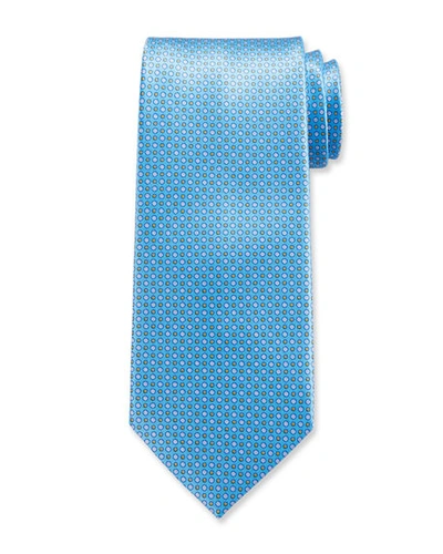 Stefano Ricci Neat Dot Silk Tie In Blue