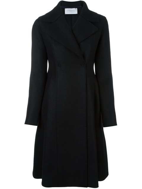 Harris Wharf London Long Flared Coat In Black | ModeSens
