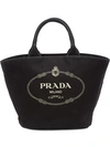 Prada Vintage Logo Shopper Bag In Black