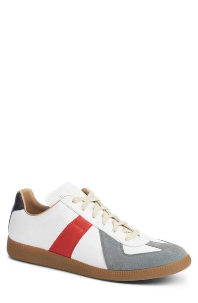 Mm6 Maison Margiela Maison Margiela Replica Low Top Sneaker In White/ Orange