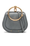 Chloé Small Nile Bracelet Leather Crossbody Bag In Dark Blue