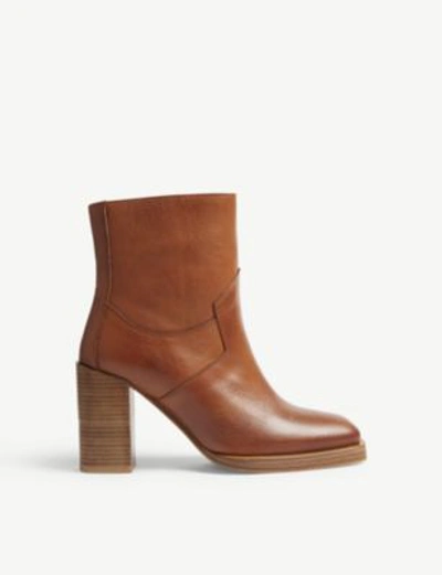 The Kooples Women's Square Toe Leather Boots In Brw01