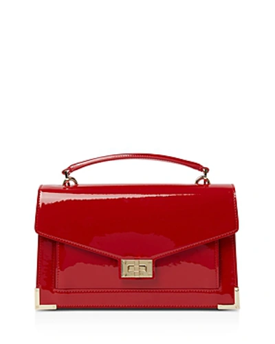 The Kooples Emily Small Patent Leather Shoulder Bag In Red
