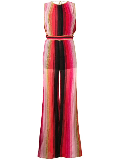 M Missoni Striped Lurex Jumpsuit In L4022 Multicolor | ModeSens